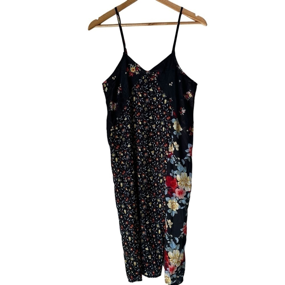 AE Studio Slip Dress | Black with Red Floral | NWT | Size Small